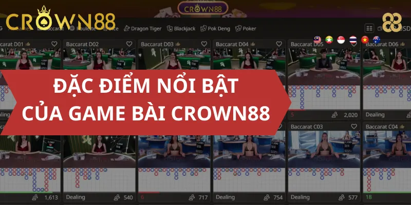 Đặc điểm nổi bật của game bài Crown88