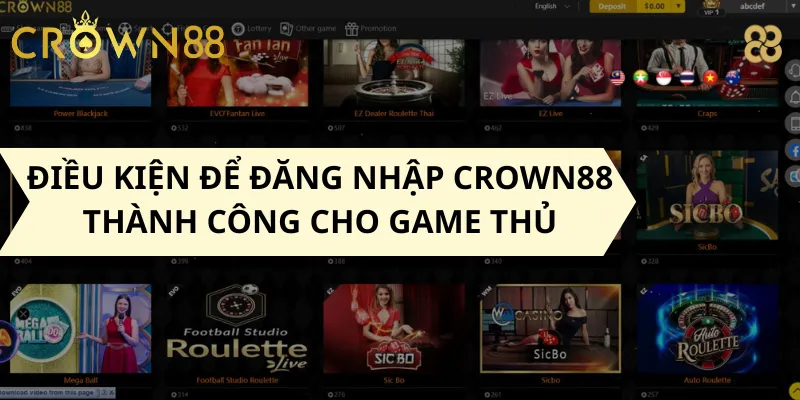 Điều kiện để đăng nhập Crown88 thành công cho game thủ