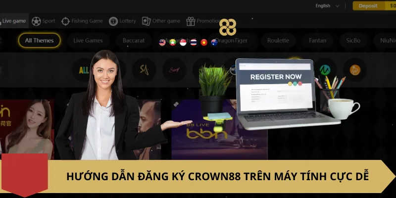 Hướng dẫn đăng ký Crown88 trên máy tính cực dễ