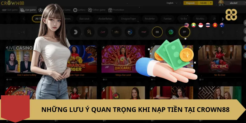 Những Lưu Ý Quan Trọng Khi Nạp Tiền Tại Crown88