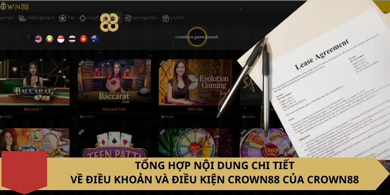 Tổng hợp nội dung chi tiết về Điều khoản và điều kiện Crown88 của Crown88